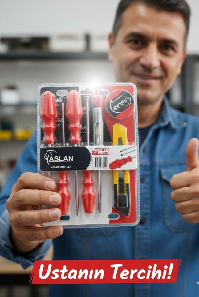 Aslan Tamir Seti 7 Parça Tornavida Çok Amaçlı El Aletleri Seti