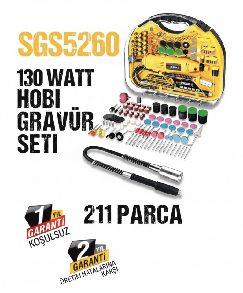 Sgs Hobi Gravür Seti - 211 Parça Mini Taşlama Seti