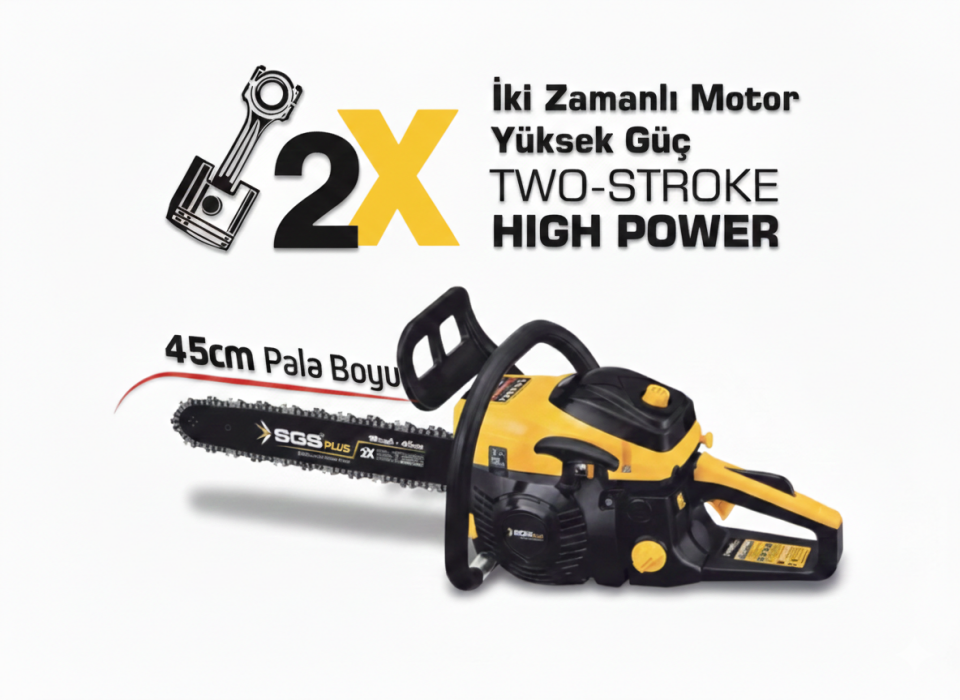 Sgs Plus 52 cc Benzinli Profesyonel Ağaç Kesme Motoru