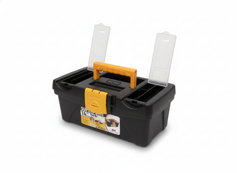 Super-Bag 14” Tool Box, Durable Plastic, Lockable Lid