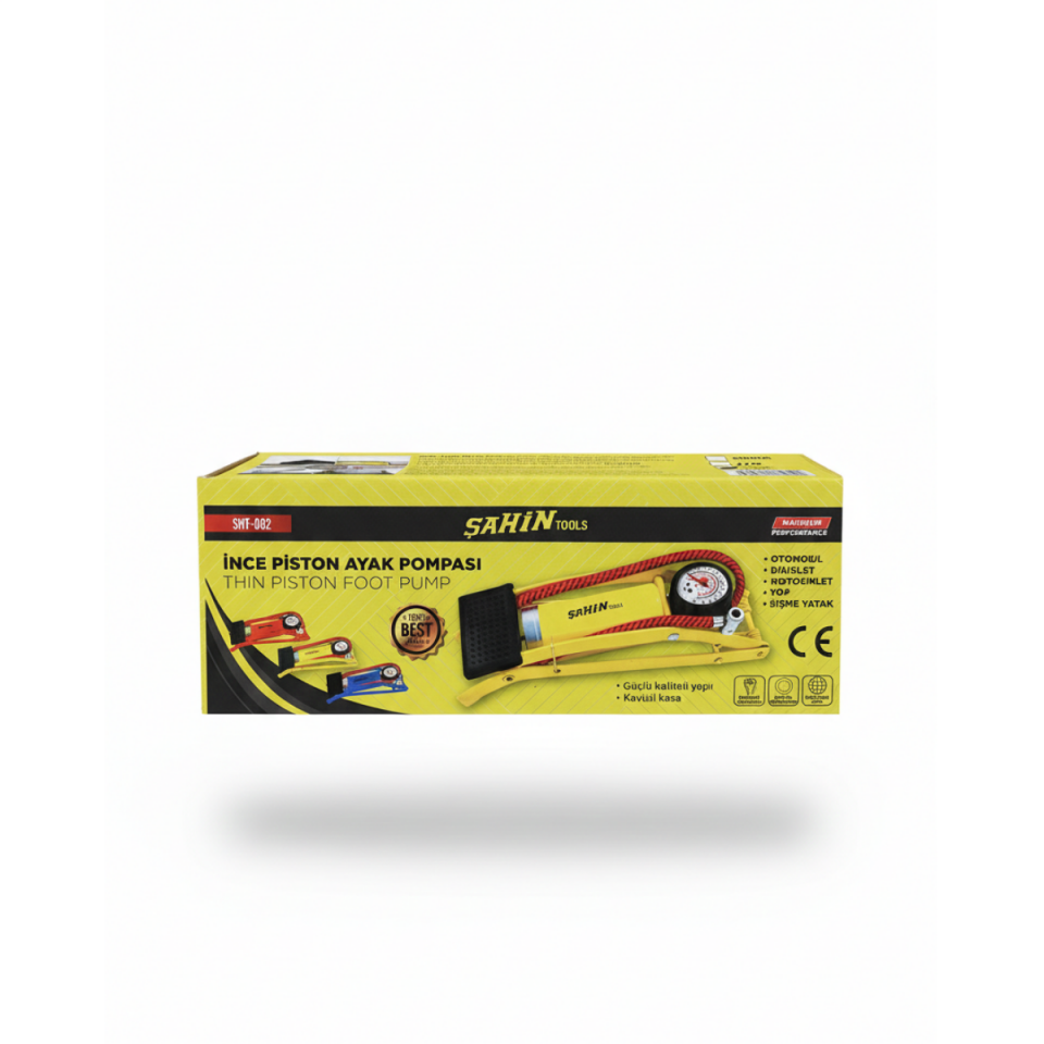 Şahin Tools - İnce Piston Manometreli Ayak Pompası