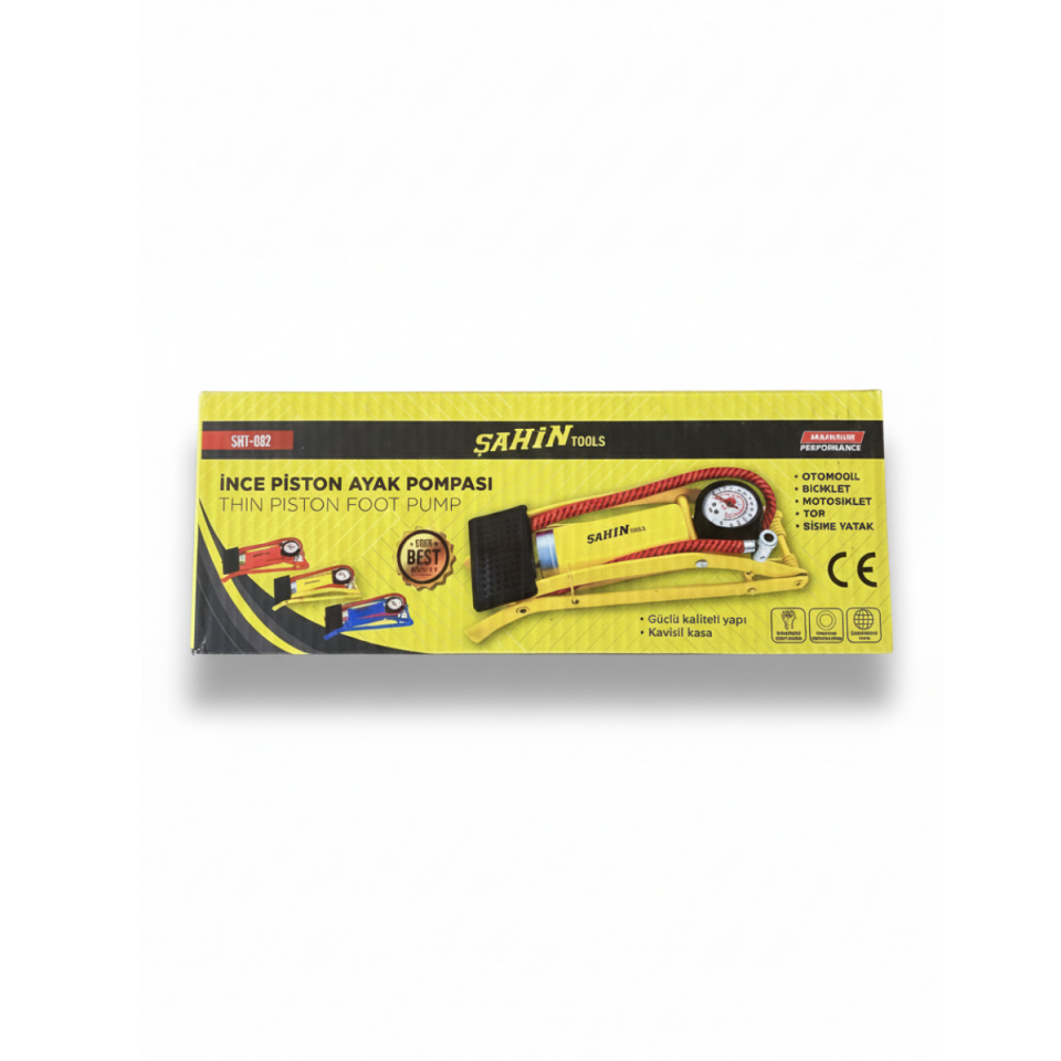 Şahin Tools - İnce Piston Manometreli Ayak Pompası