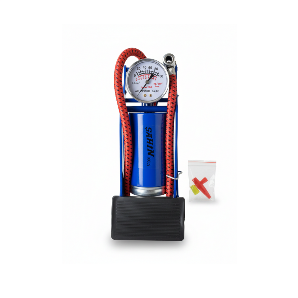 Şahin Tools - İnce Piston Manometreli Ayak Pompası
