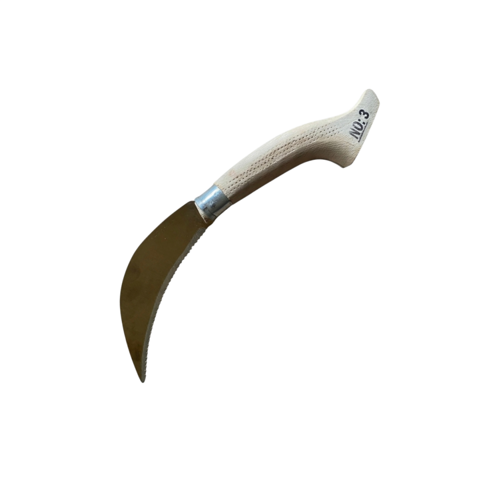 Cipkesen Weinbergmesser, Grasschneideklinge – Sichelform, Holzgriff, Größe 3