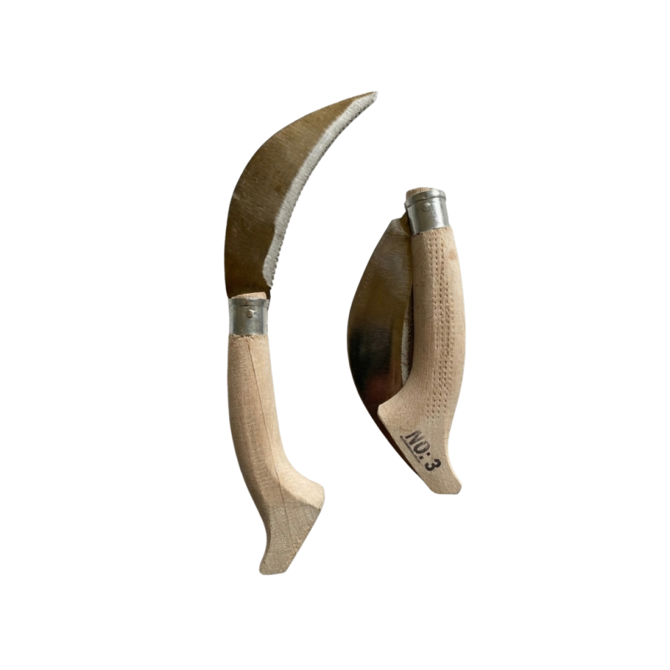 Cipkesen Weinbergmesser, Grasschneideklinge – Sichelform, Holzgriff, Größe 3