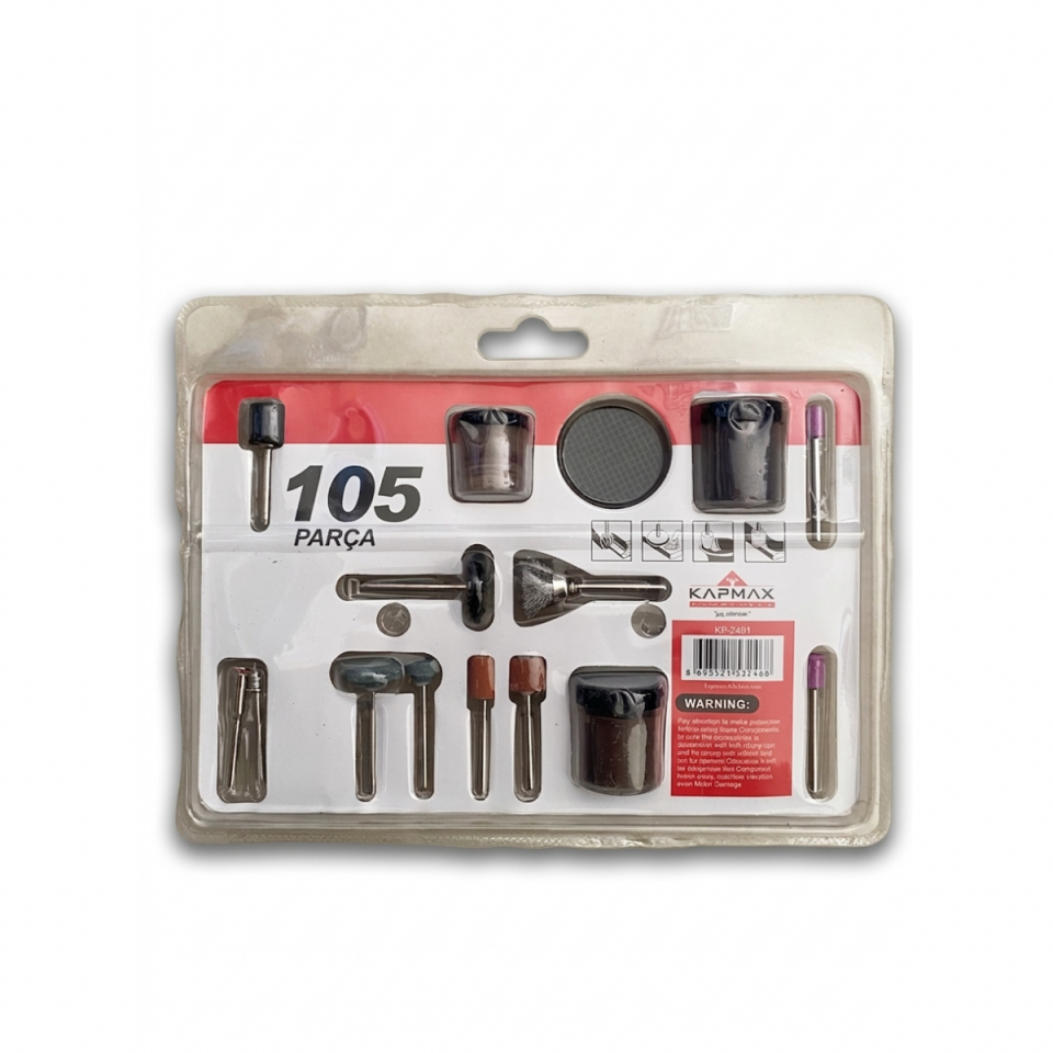 Kapmax 105 Parça Mini Taşlama Uç Seti | Dremel Uyumlu