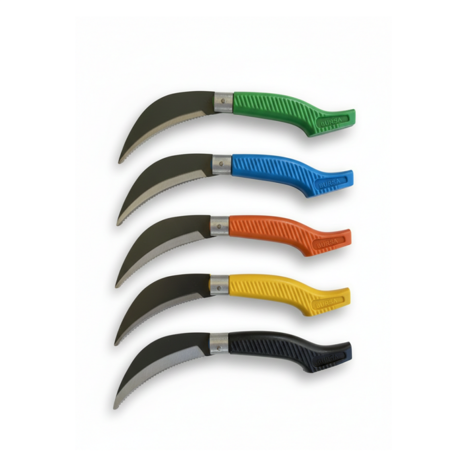 Cipkesen, Ot Bıçağı - Orak Tip Ergonomik Sap | 5 Li Set