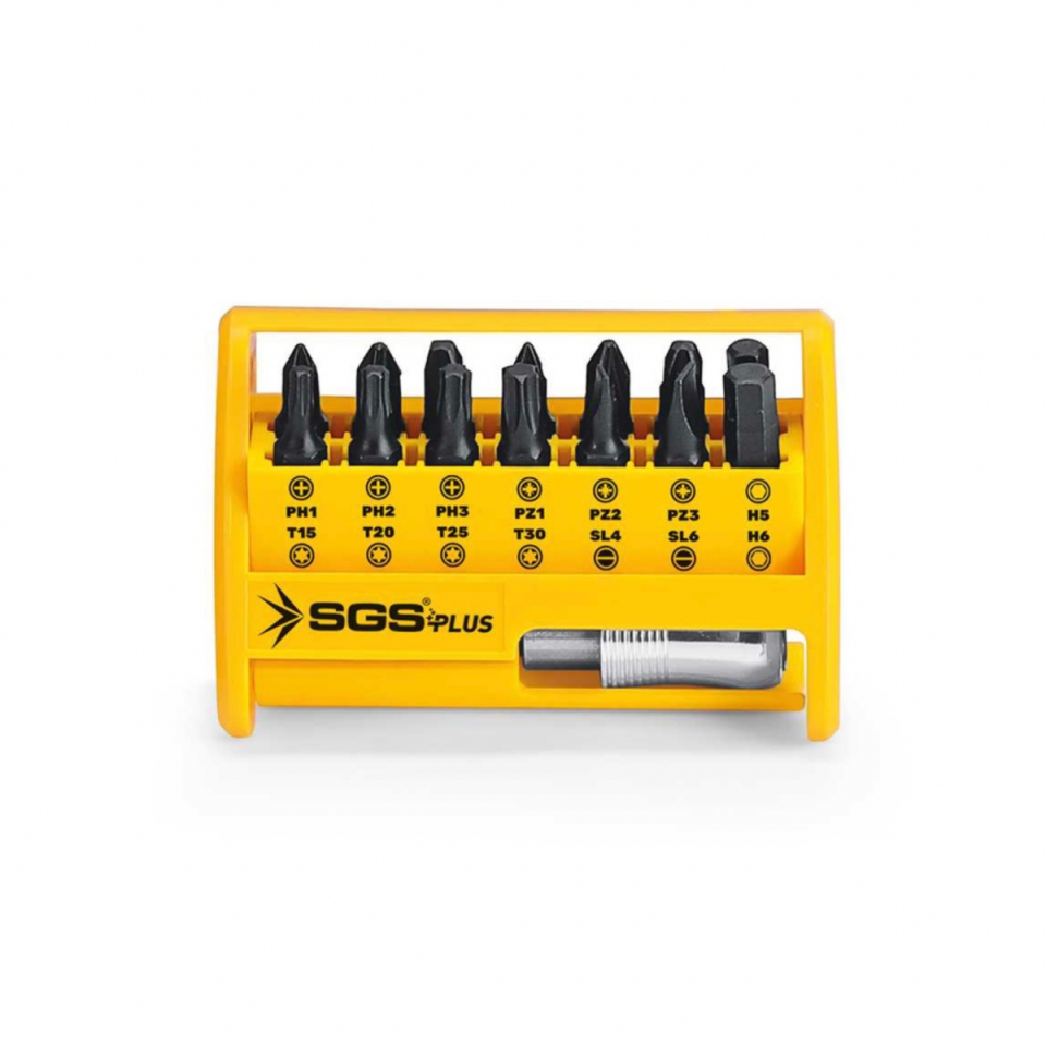 SGS 15-Piece Professional Bits Screwdriver Set and Holder