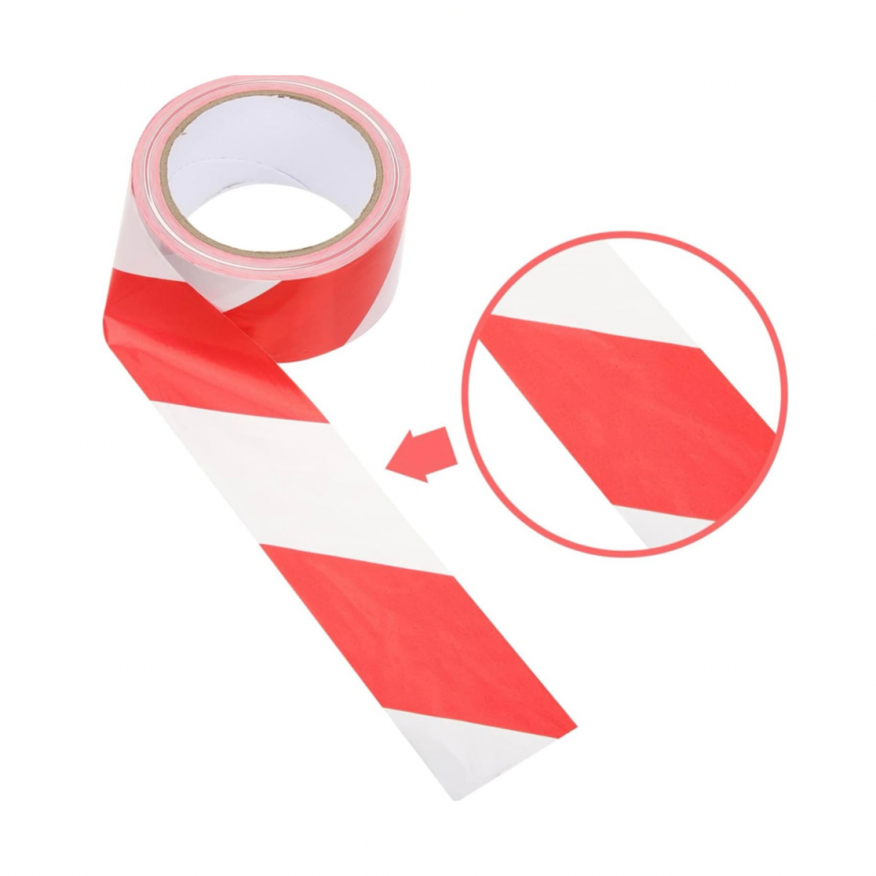 Safety Lane Warning Tape | 6x130 Red and White Warning Tape
